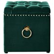 Kingfisher Lane Velvet 1Pc Storage Ottoman in Hunter Green/Gold