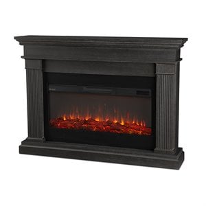 Kingfisher Lane Contemporary Electric Fireplace in Gray Finish