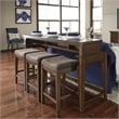 Kingfisher Lane Medium Brown 4 Piece Console Set (1-Console 3-Stools)