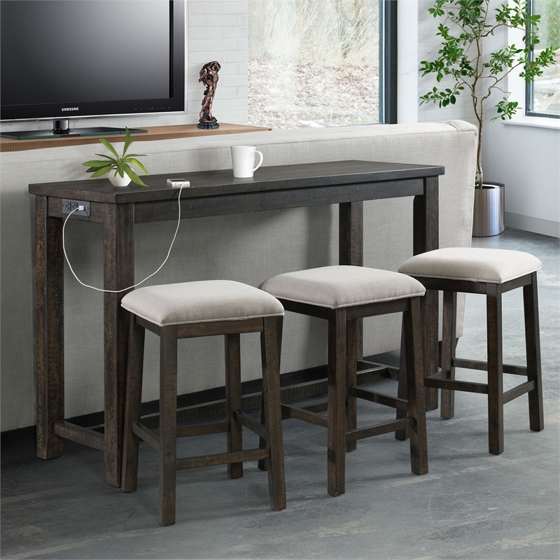 Kingfisher Lane Contemporary Multipurpose Bar Table Set in Brown