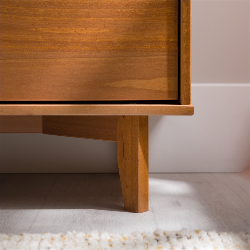 Kingfisher Lane 3 Drawer Mid Century Modern Wood Dresser - Caramel