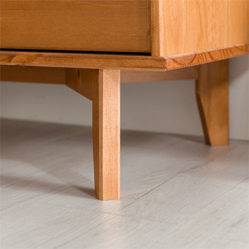 Kingfisher Lane 3 Drawer Mid Century Modern Wood Dresser - Caramel