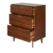 Kingfisher Lane 3 Drawer Mid Century Modern Wood Dresser - Walnut