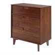 Kingfisher Lane 3 Drawer Mid Century Modern Wood Dresser - Walnut
