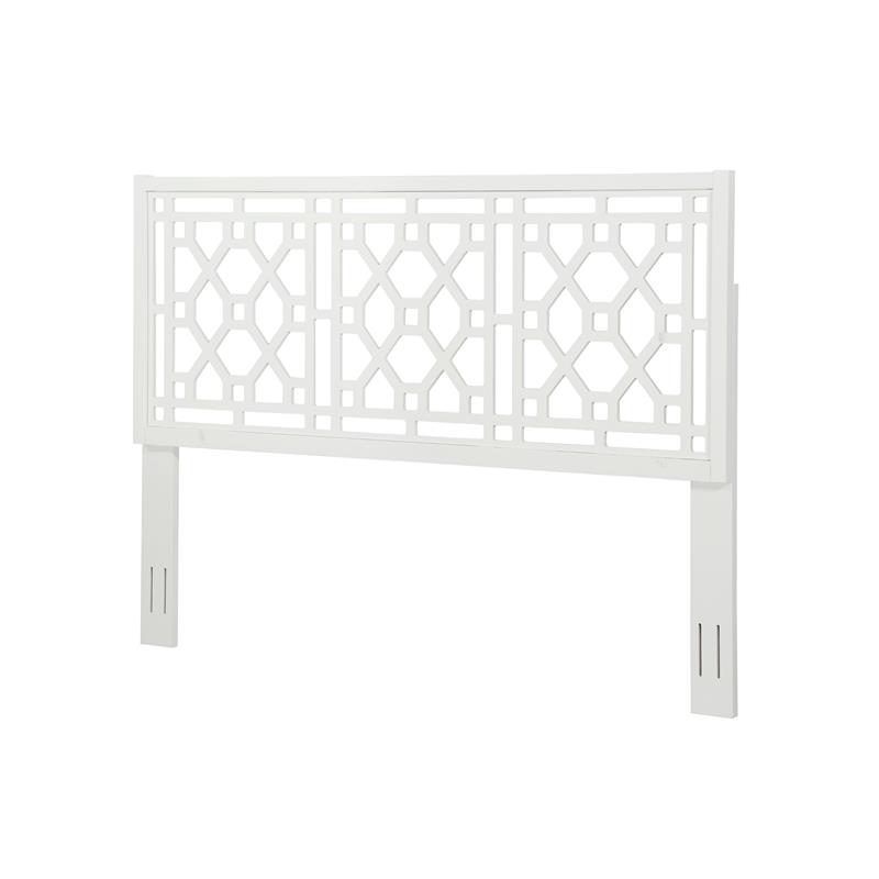 Kingfisher Lane Modern Chippendale White Wood Headboard - King