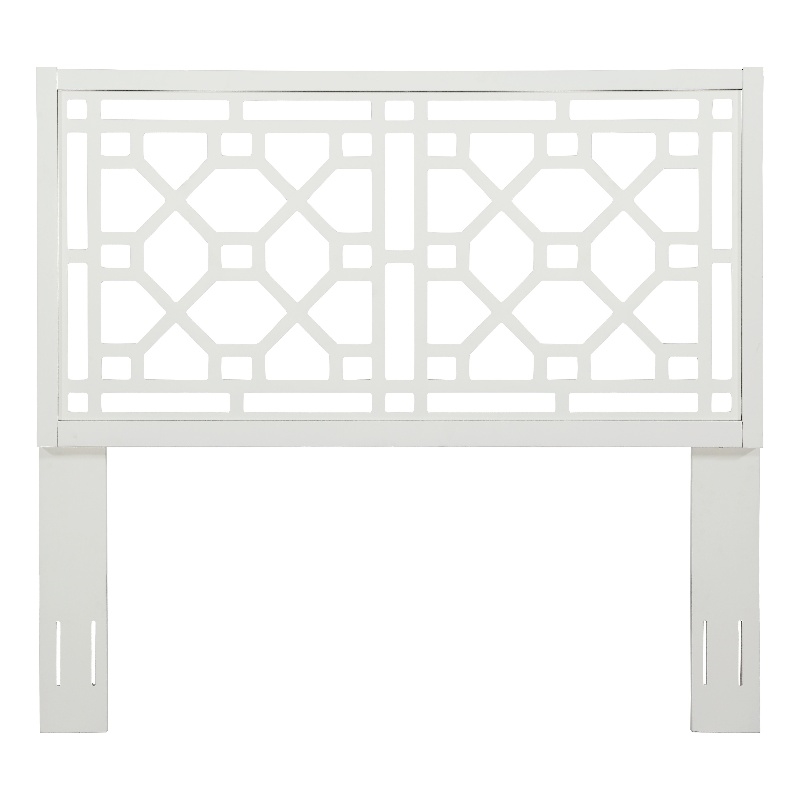 Kingfisher Lane Modern Chippendale White Wood Headboard - King