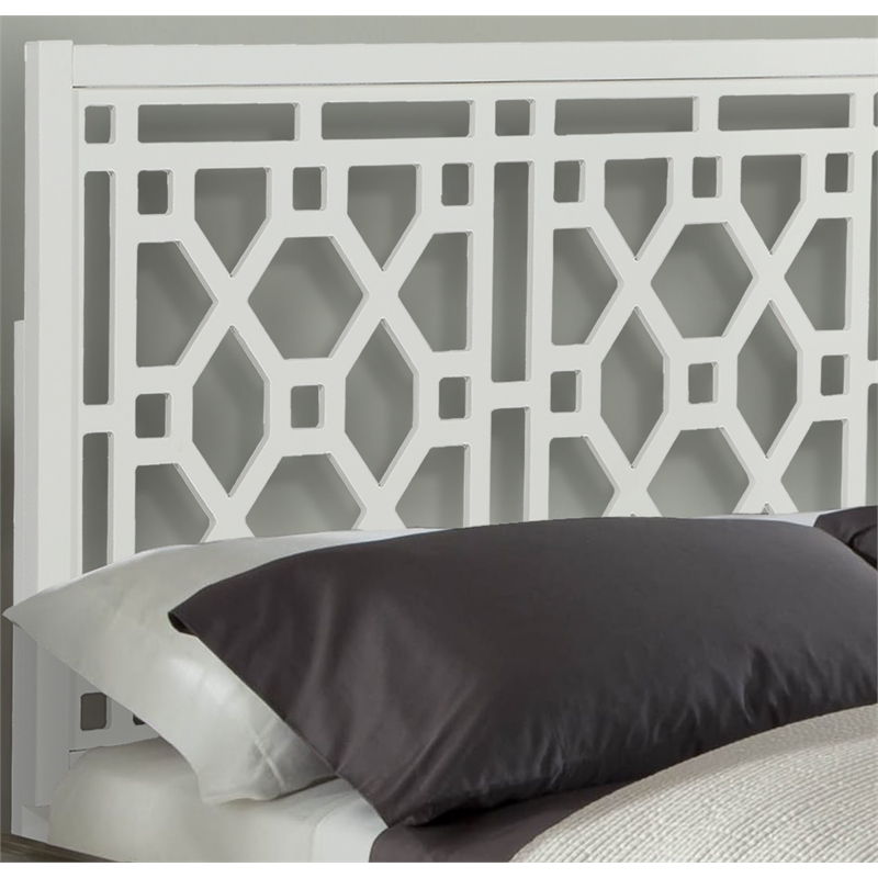 Kingfisher Lane Modern Chippendale White Wood Headboard - King