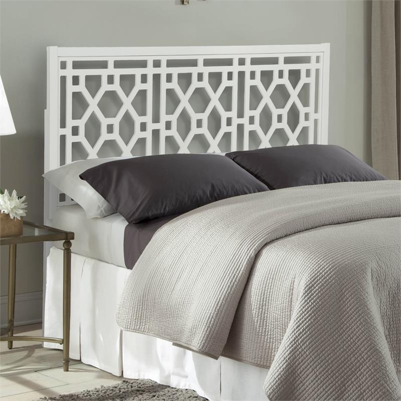 Kingfisher Lane Modern Chippendale White Wood Headboard - King