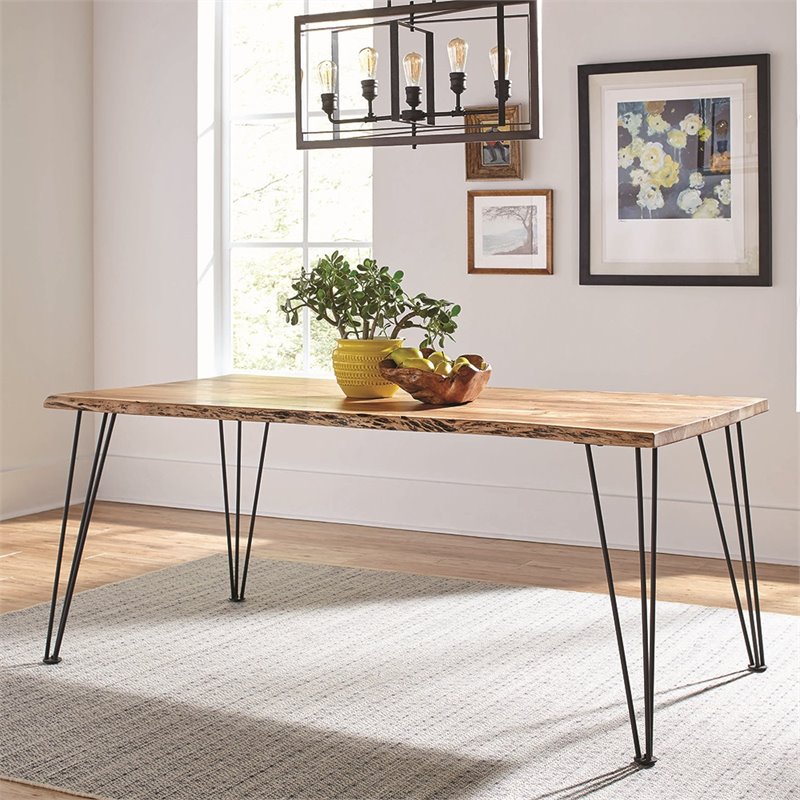 Kingfisher Lane Contemporary Rectangular Wood Dining Table in Natural