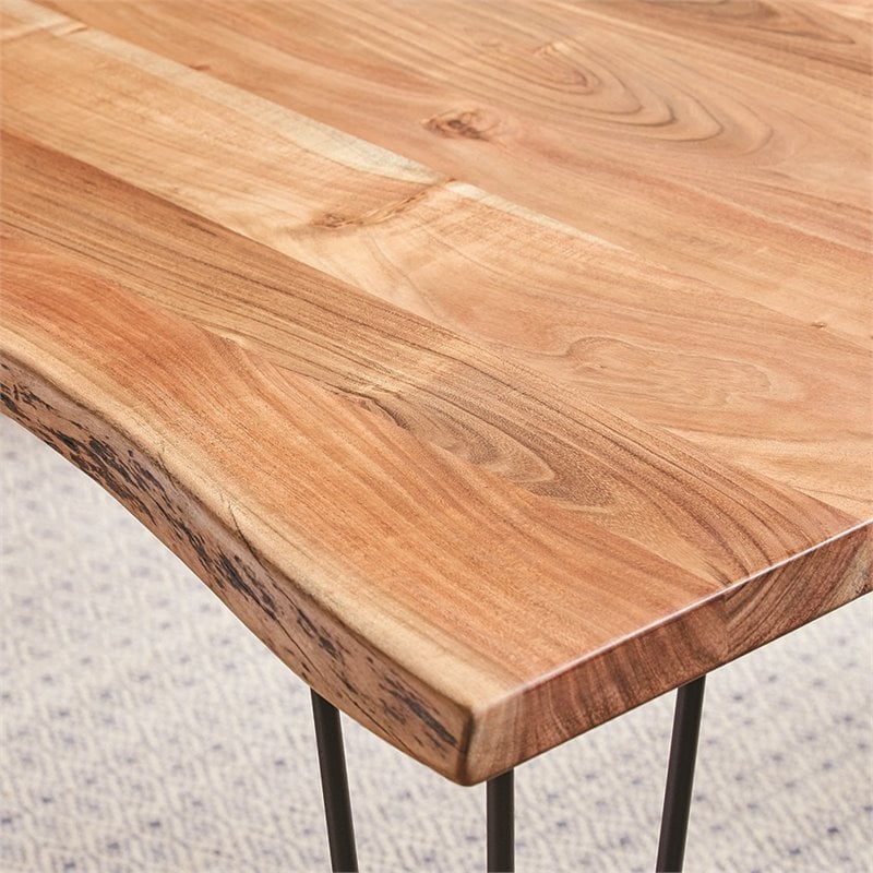 Kingfisher Lane Contemporary Rectangular Wood Dining Table in Natural