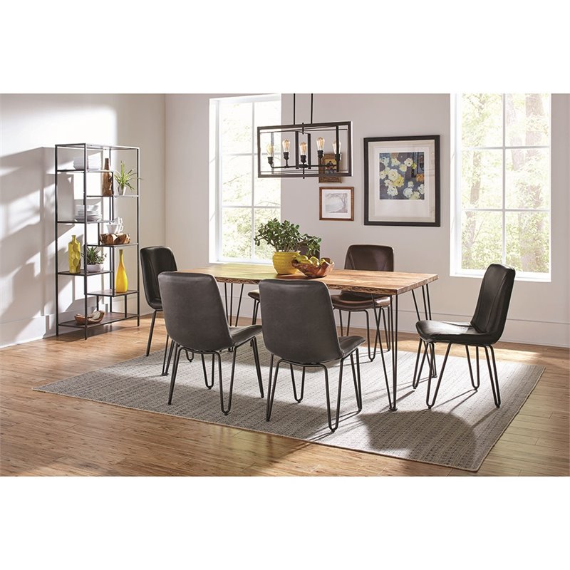 Kingfisher Lane Contemporary Rectangular Wood Dining Table in Natural