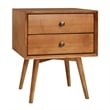 Kingfisher Lane Mid-Century 2 Drawer Solid Wood Nightstand in Caramel