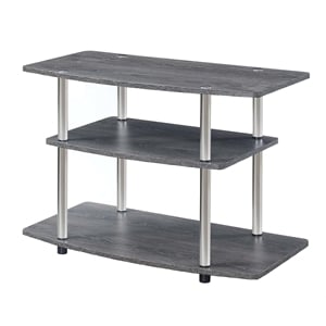 Kingfisher Lane Modern Three-Tier 32&quot TV Stand in Gray Wood Finish