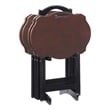 Kingfisher Lane Five Piece Wood Tray Table Set in Hazelnut and Black