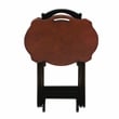 Kingfisher Lane Five Piece Wood Tray Table Set in Hazelnut and Black