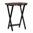 Kingfisher Lane Five Piece Wood Tray Table Set in Hazelnut and Black
