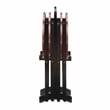 Kingfisher Lane Five Piece Wood Tray Table Set in Hazelnut and Black