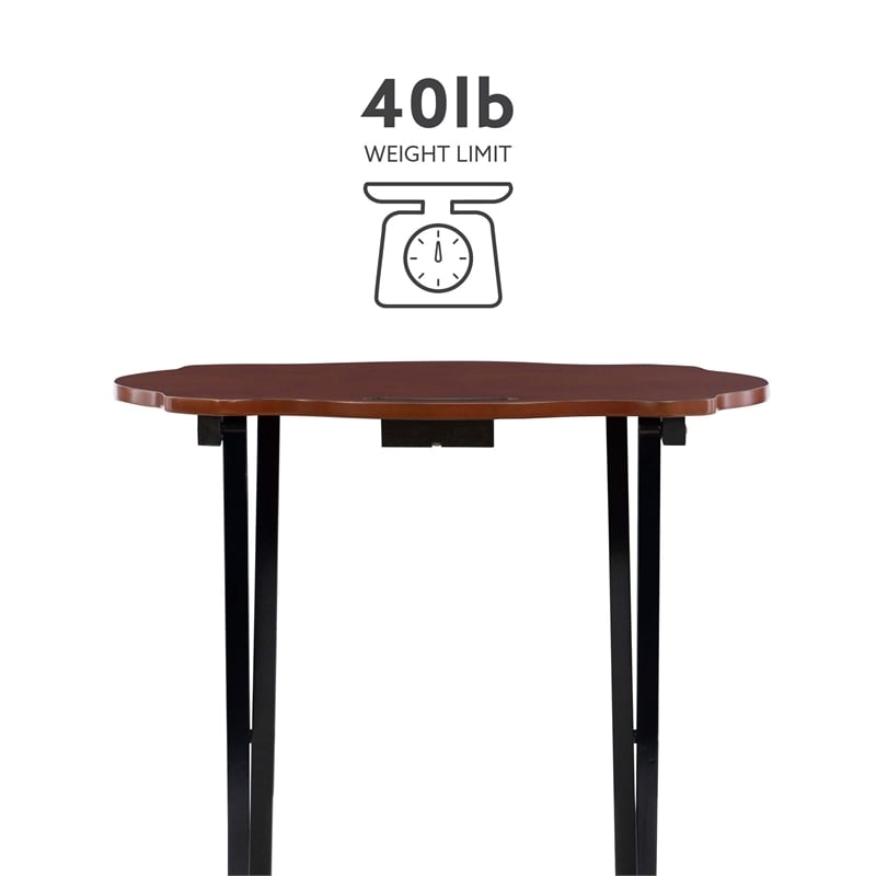 Kingfisher Lane Five Piece Wood Tray Table Set in Hazelnut and Black