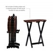 Kingfisher Lane Five Piece Wood Tray Table Set in Hazelnut and Black
