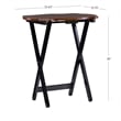 Kingfisher Lane Five Piece Wood Tray Table Set in Hazelnut and Black