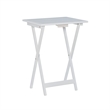 Kingfisher Lane Modern Five Piece Wood Tray Table Set in Whitewash