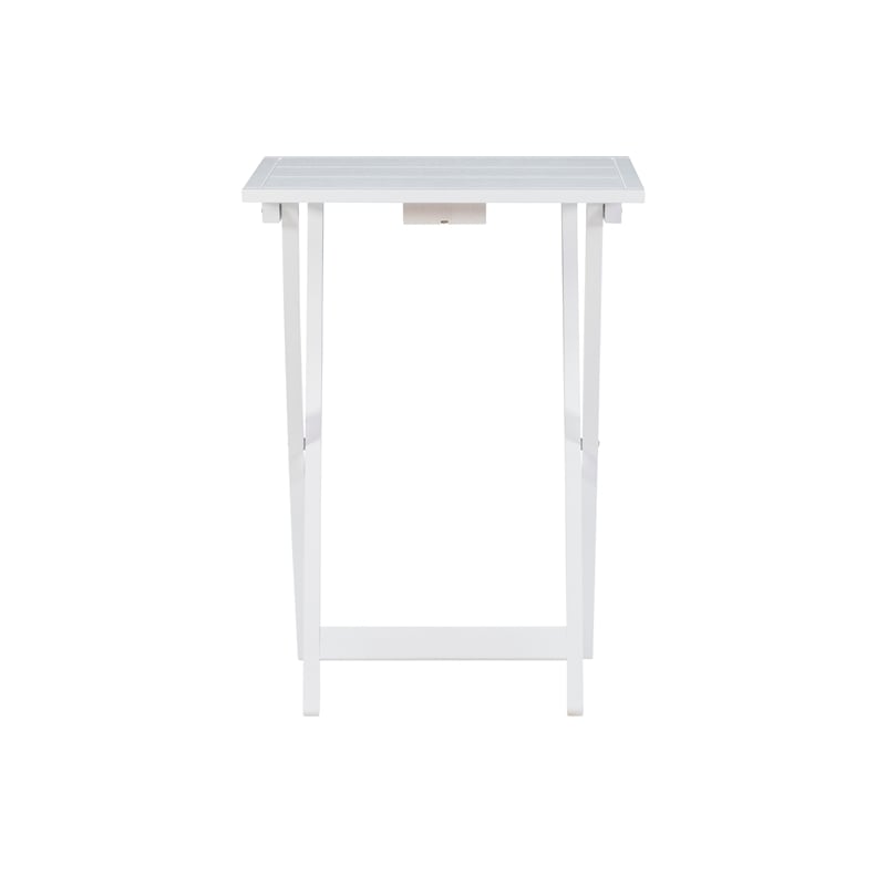 Kingfisher Lane Modern Five Piece Wood Tray Table Set in Whitewash