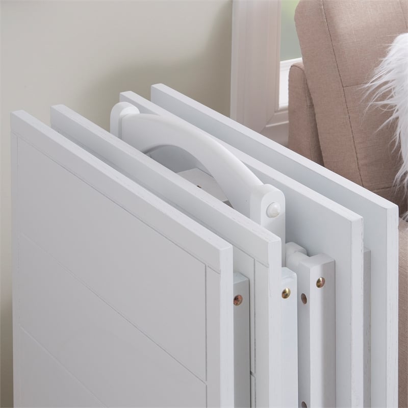 Kingfisher Lane Modern Five Piece Wood Tray Table Set in Whitewash