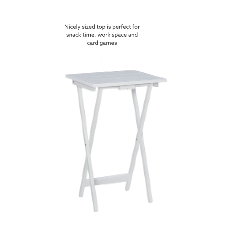 Kingfisher Lane Modern Five Piece Wood Tray Table Set in Whitewash