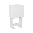 Kingfisher Lane Modern Five Piece Wood Tray Table Set in Whitewash
