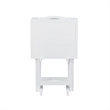Kingfisher Lane Modern Five Piece Wood Tray Table Set in Whitewash