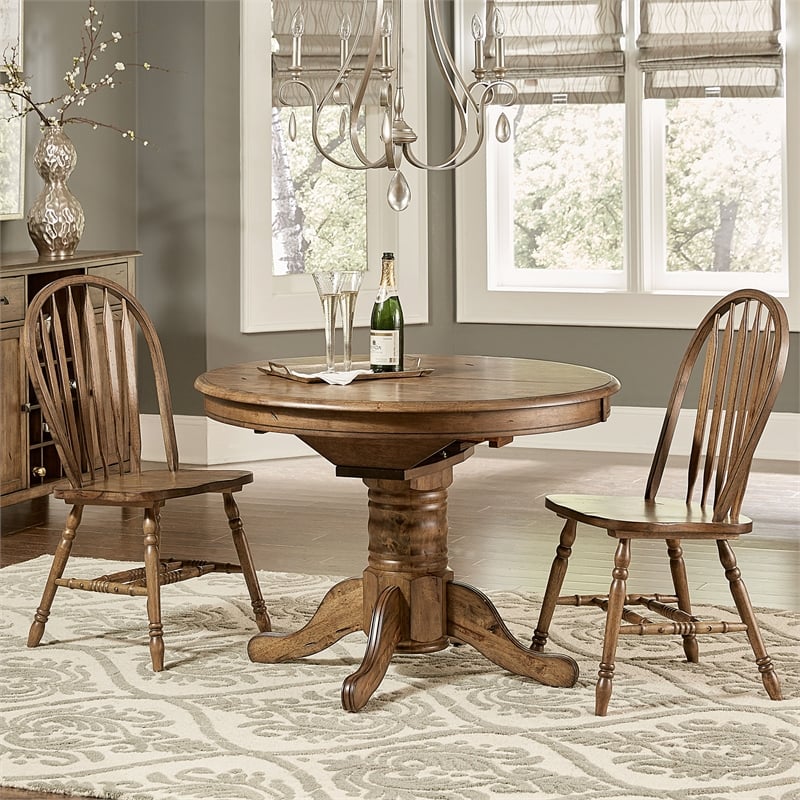 Kingfisher Lane Contemporary Crossing Pedestal Solid Wood Oval Table