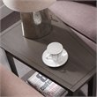 Kingfisher Lane Contemporary Recliner Table in Smoke Gray / Black SLate