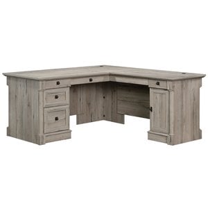 Kingfisher Lane Engineered Wood L-Shaped Computer Desk in Split Oak