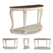 Kingfisher Lane Modern Console Table in Chipped White and Brown