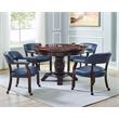 Kingfisher Lane Navy Blue Faux Leather Arm Chair with Casters