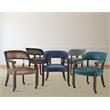 Kingfisher Lane Navy Blue Faux Leather Arm Chair with Casters