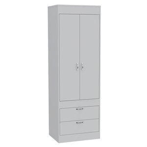 kingfisher lane 2 drawer 2 door armoire in white - engineered wood