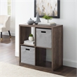 Kingfisher Lane Modern Four Cubby Wood Storage Cabinet in Gray