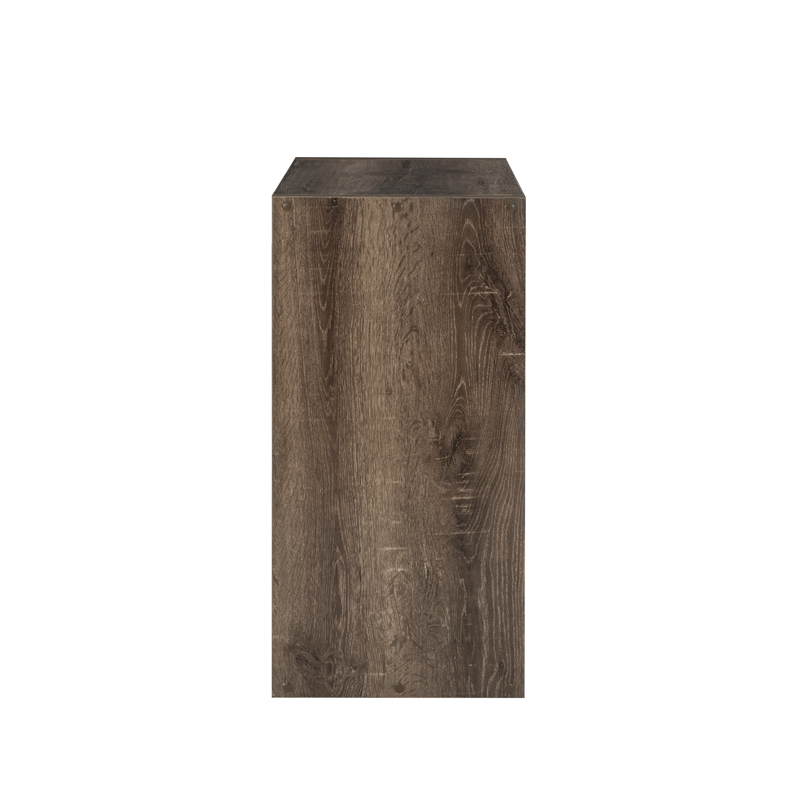Kingfisher Lane Modern Four Cubby Wood Storage Cabinet in Gray
