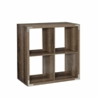Kingfisher Lane Modern Four Cubby Wood Storage Cabinet in Gray