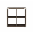 Kingfisher Lane Modern Four Cubby Wood Storage Cabinet in Gray