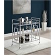 Kingfisher Lane Contemporary Rectangular Shape Serving Bar Cart in Chrome
