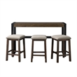 Kingfisher Lane Contemporary Multipurpose Bar Table Set in Walnut