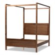 Kingfisher Lane King Size Walnut Finished Wood Platform Canopy Bed