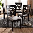 Kingfisher Lane Gray Upholstered Espresso Wood 4-Piece Dining Chair Set