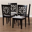 Kingfisher Lane Gray Upholstered Espresso Wood 4-Piece Dining Chair Set