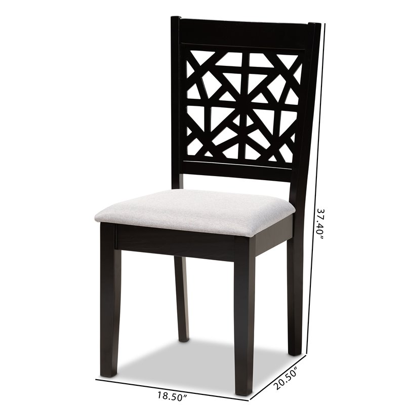 Kingfisher Lane Gray Upholstered Espresso Wood 4-Piece Dining Chair Set