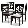Kingfisher Lane Gray Upholstered Espresso Wood 4-Piece Dining Chair Set
