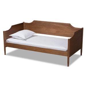 kingfisher lane modern walnut brown finished wood twin size daybed