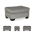 Kingfisher Lane Contemporary Polyester Upholstery Fabric Ottoman in Gray